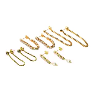 1 Paar exquisite und modische Quastenohrringe aus 18 Karat vergoldetem Edelstahl mit Diamanten und Perlen für Damen zum täglichen Tragen h5 